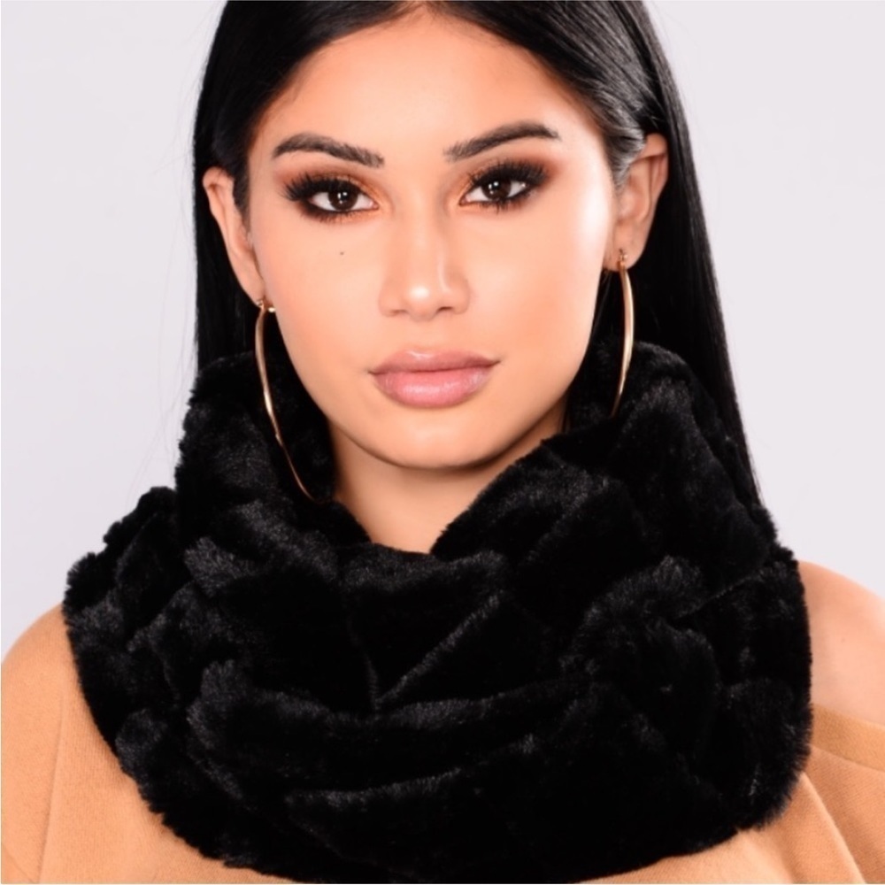 World Market Brown Faux Fur Infinity Scarf